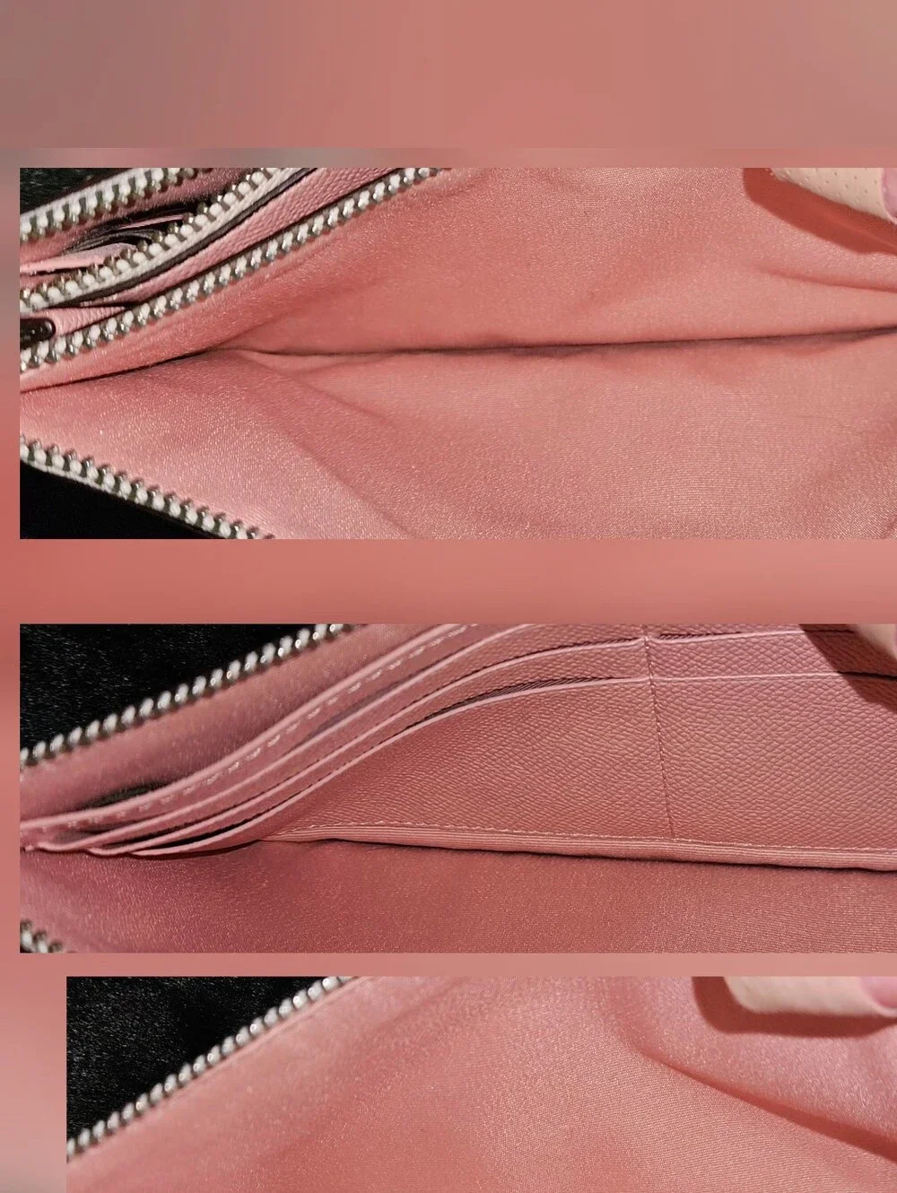 Coach Pink Ombre Crosby Leather Clutch EUC
